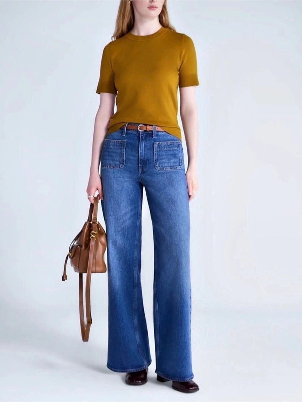 Free Assembly Blue Medium Washed The Larchmont High Rise Patch Pocket Jean